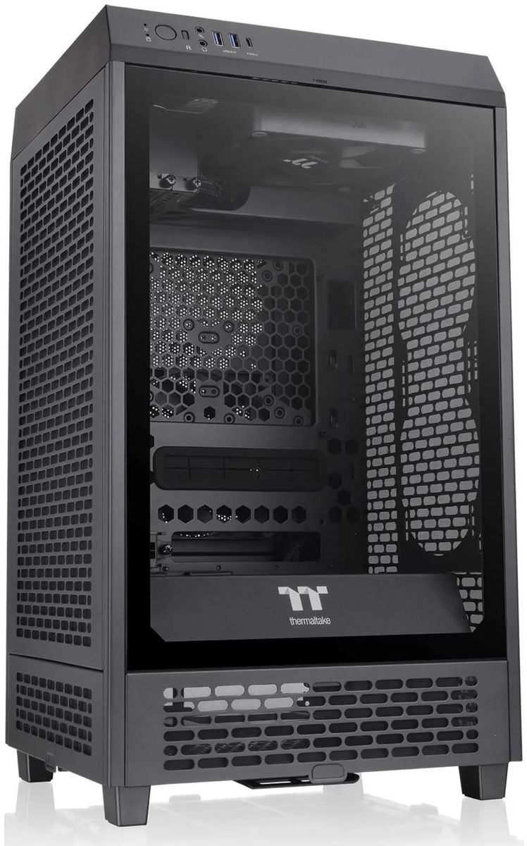 Корпус miniITX Thermaltake The Tower 200, Mini-Tower, без БП,  черный [ca-1x9-00s1wn-00]